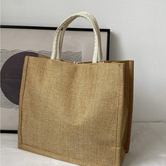 Letter Print Shopper Tote Bag - Picture 3 of 7